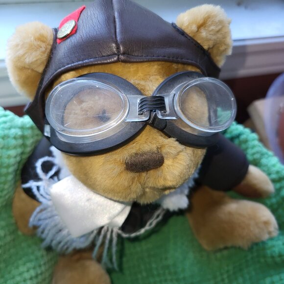 VTG 1997 Pickford Bears Ltd. "Radar" Pilot Stuffed Bear with Jacket Goggles - Picture 3 of 15